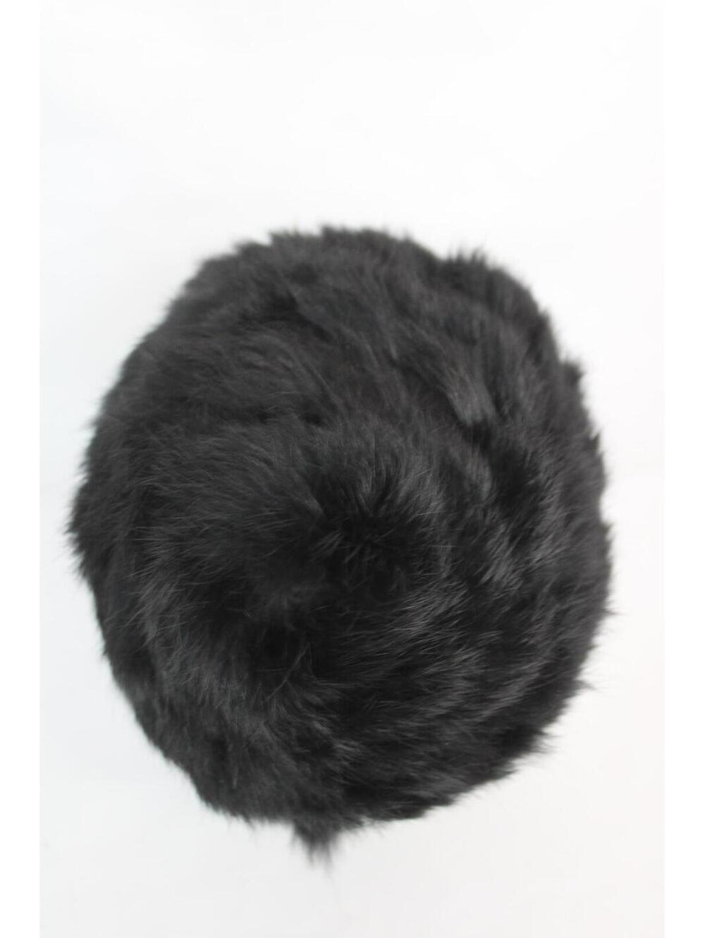 Scrap Item: Black Rabbit Fur Knitted Hat Arts & Crafts - Picture 6 of 6